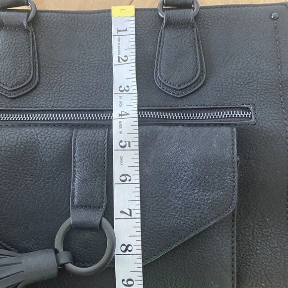 Apt. 9 Dark Gray Shoulder Bag with Ring Tassel - Picture 7 of 10